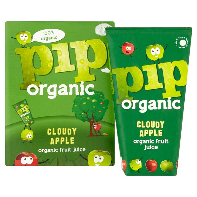 Pip Organic Cloudy Apple Juice Cartons, 4 x 180ml