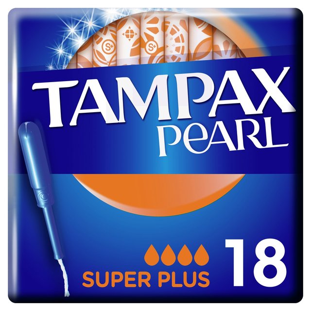 Tampax Pearl Super Plus Tampons, 18 Per Pack