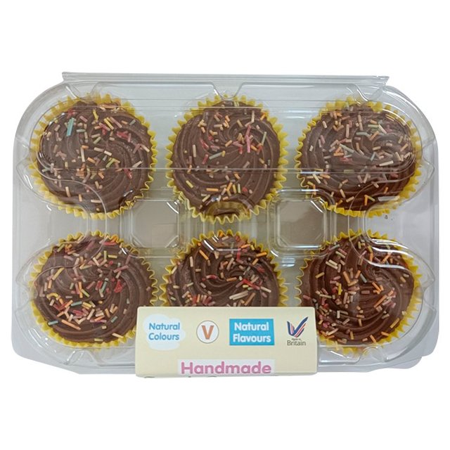 Emma’s Country Cakes Handmade Chocolate Spot Cupcakes, 6 Per Pack