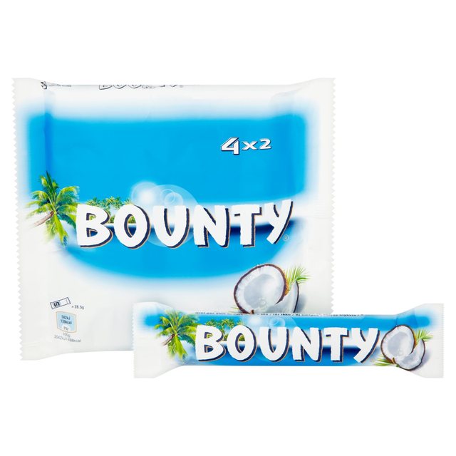 Bounty Coconut & Milk Chocolate Snack Bars Multipack, 4 x 57g