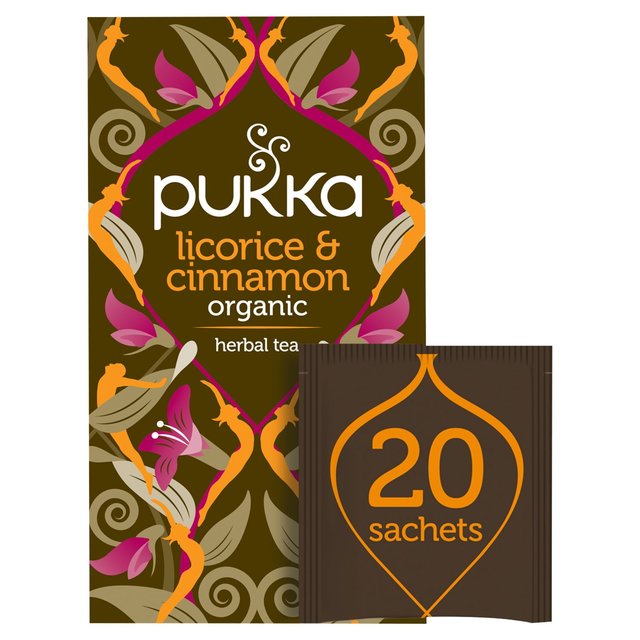 Pukka Tea Organic Licorice & Cinnamon Tea Bags, 20 Per Pack