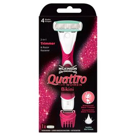 Wilkinson Sword Quattro For Women Bikini Razor & Trimmer | Ocado