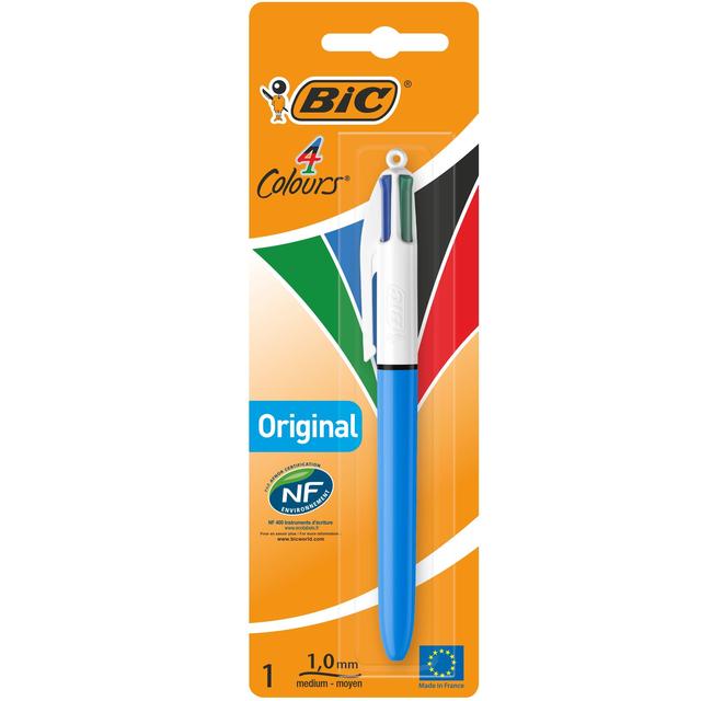 BIC 4 Colours Original Retractable Ballpoint Pen Single Pack, 1.0mm