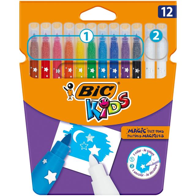 BIC Kids Magic Felt Pens Pack of 12, 12 Per Pack