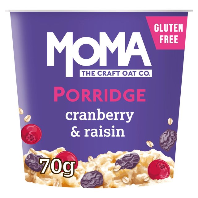 Moma Cranberry & Raisin Jumbo Oat Porridge Pot Gluten Free, 70g