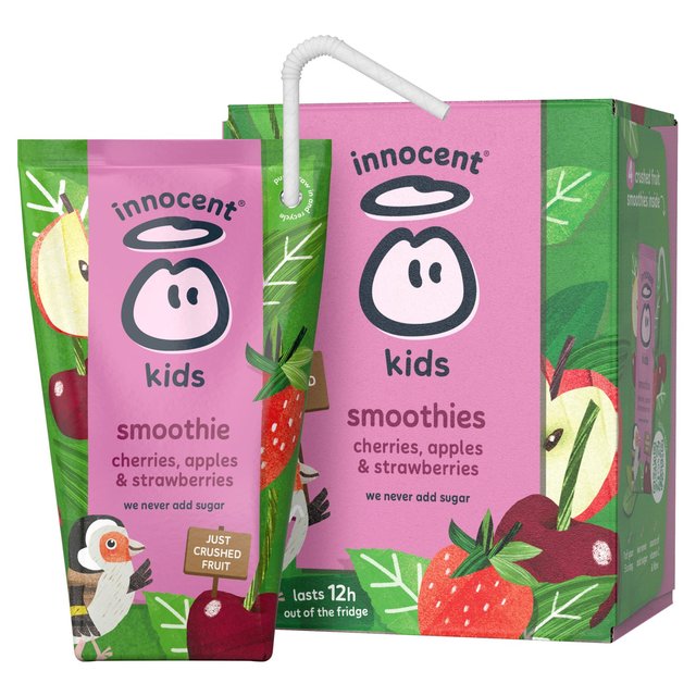 Innocent Kids Cherries & Strawberries Smoothies, 4 x 150ml