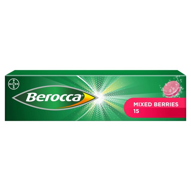 Berocca Mixed Berries Energy Vitamin Effervescent Tablets, 15 Per Pack