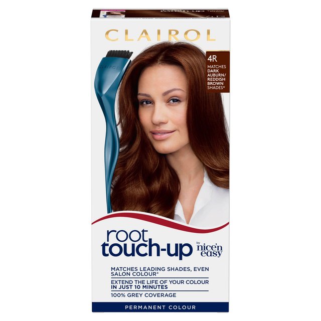 Nice N’ Easy Clairol Root Touch-Up Permanent Hair Dye 4R Dark Auburn, Full Coverage