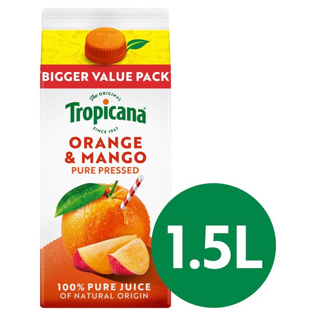 Tropicana Pure Orange & Mango Fruit Juice, 1.5L