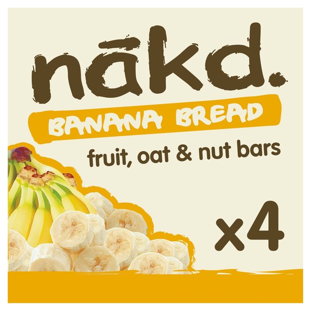 Nakd. Banana Bread Fruit, Nut & Oat Bars Multipack, 4 x 30g