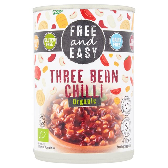 Free & Easy Organic Three Bean Chilli, 400g