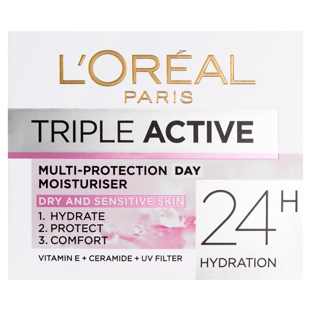 L’Oréal Paris Triple Active Day Pot Dry/Sensitive, 50ml