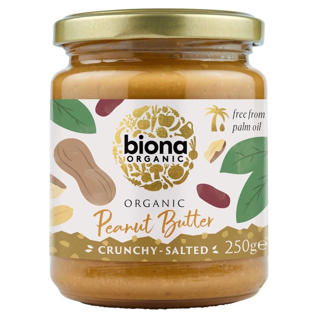 Biona Organic Peanut Butter Crunchy, free From Palm Fat, 250g