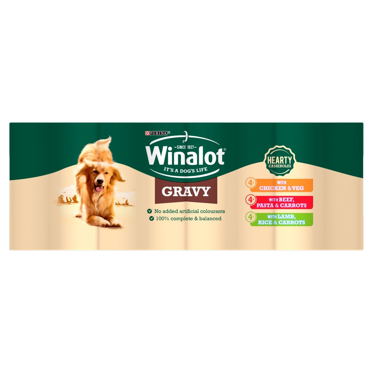An image of Winalot Hearty Meat Dog Food in Gravy