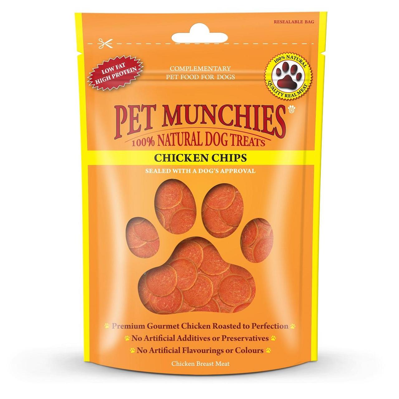 An image of Pet Munchies 100% Natural Chicken Chips Dog Treats