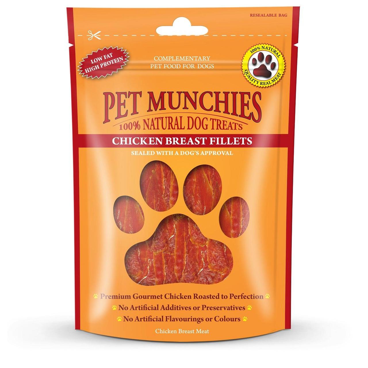 An image of Pet Munchies 100% Natural Chicken Breast Fillets Dog Treats