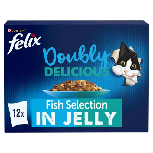 Felix As Good As It Looks Doubly Delicious Cat Food Fish, 12 x 100g