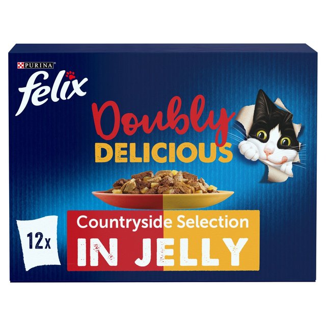 Felix As Good As It Looks Doubly Delicious Cat Food Meat, 12 x 100g