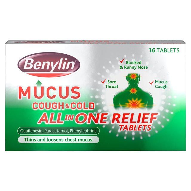 Benylin Mucus All in One Relief Tablets, 16 Per Pack