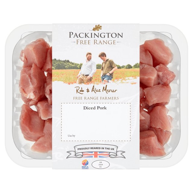 Packington Free Range Diced Pork, 350g