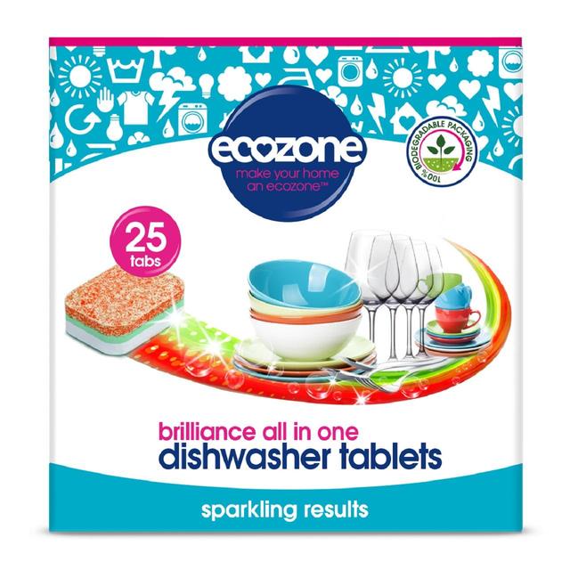 Ecozone Brilliance All In One Dishwasher Tablets, 25 Per Pack