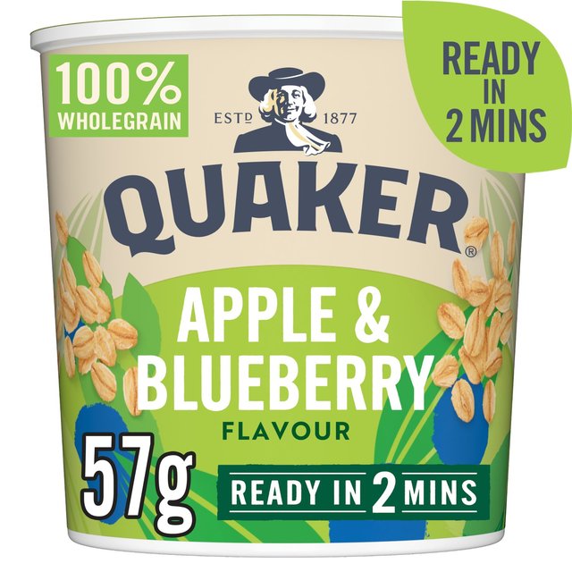 Quaker Oat So Simple Apple & Blueberry Porridge Cereal Pot, 57g