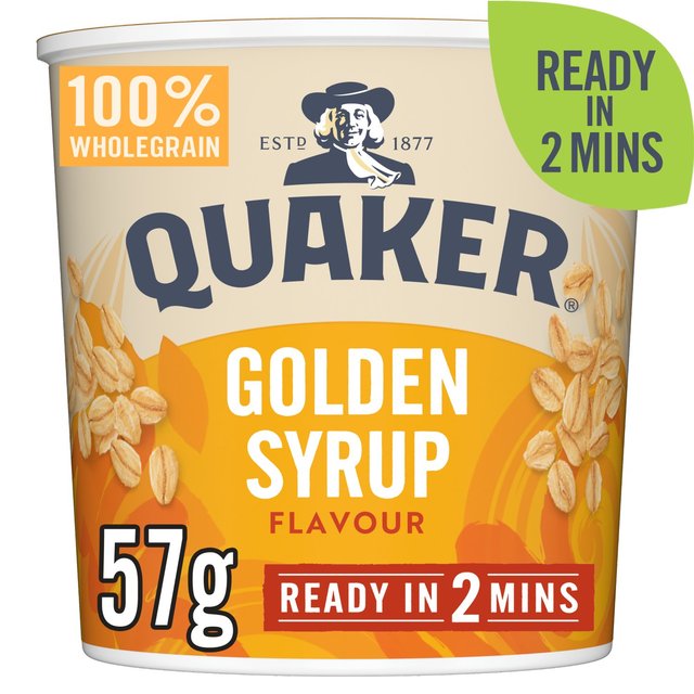 Quaker Oat So Simple Golden Syrup Porridge Cereal Pot, 57g