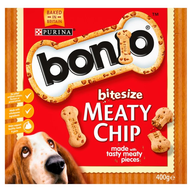 Bonio Bitesize Biscuits Dog Food Meaty Chip, 400g