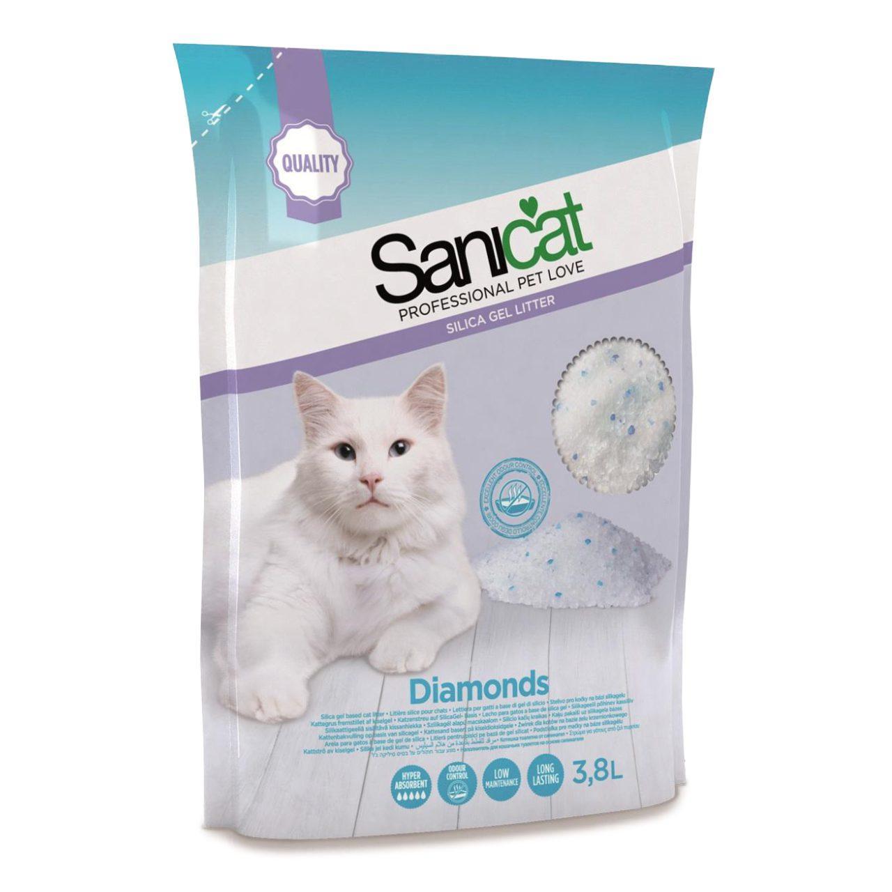 An image of Sanicat Professional Diamonds Non-Clumping Cat Litter