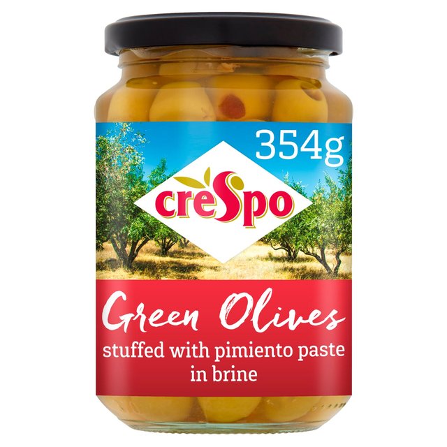 Crespo Green Olives With Pimiento, 354g