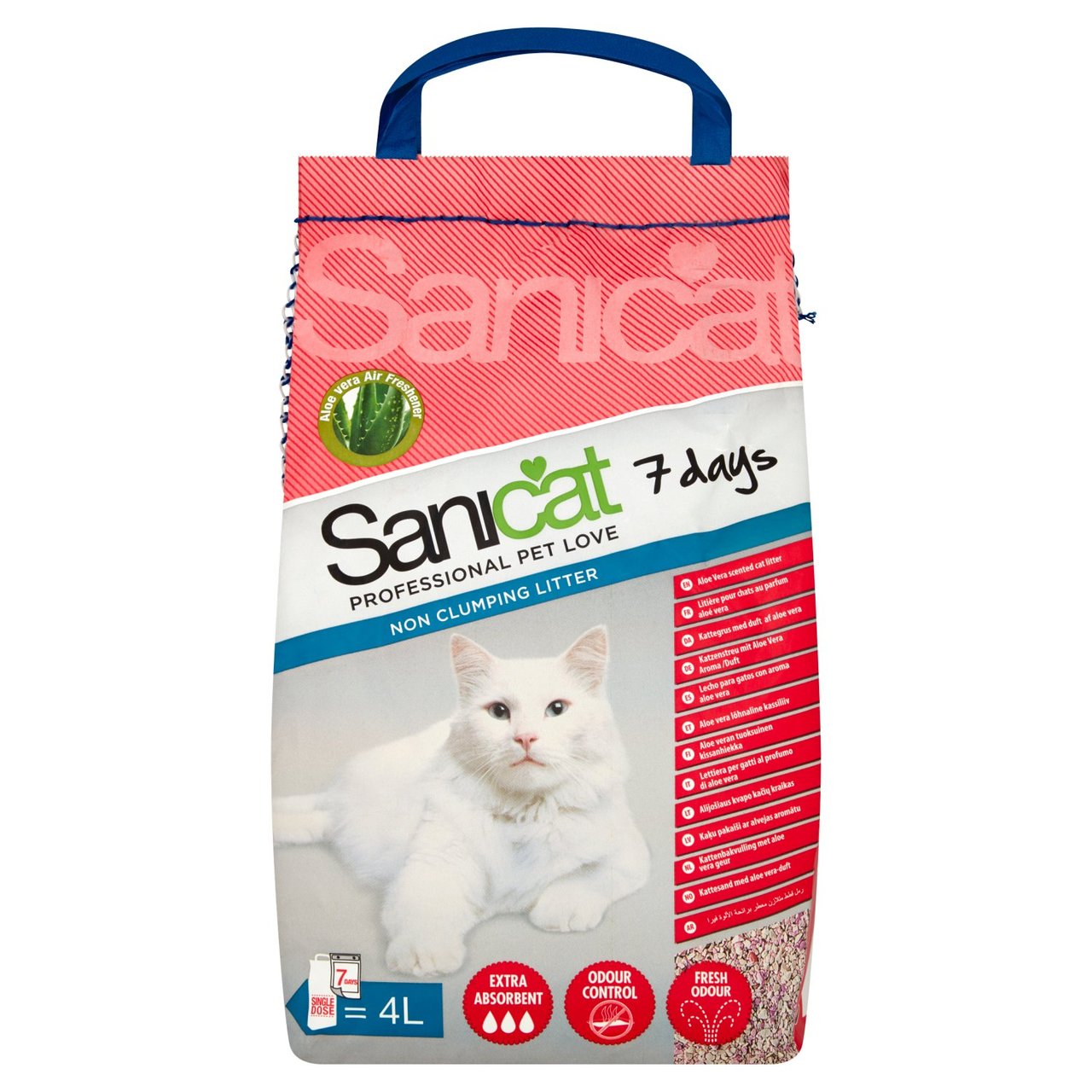 An image of Sanicat Aloe Vera 7 Days Non-Clumping Cat Litter