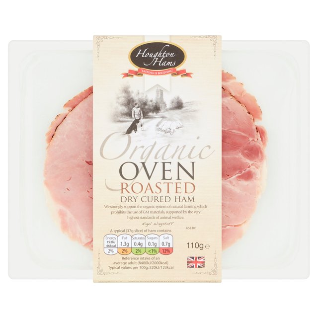Houghton Organic Oven Roasted Dry Cured Ham, 110g