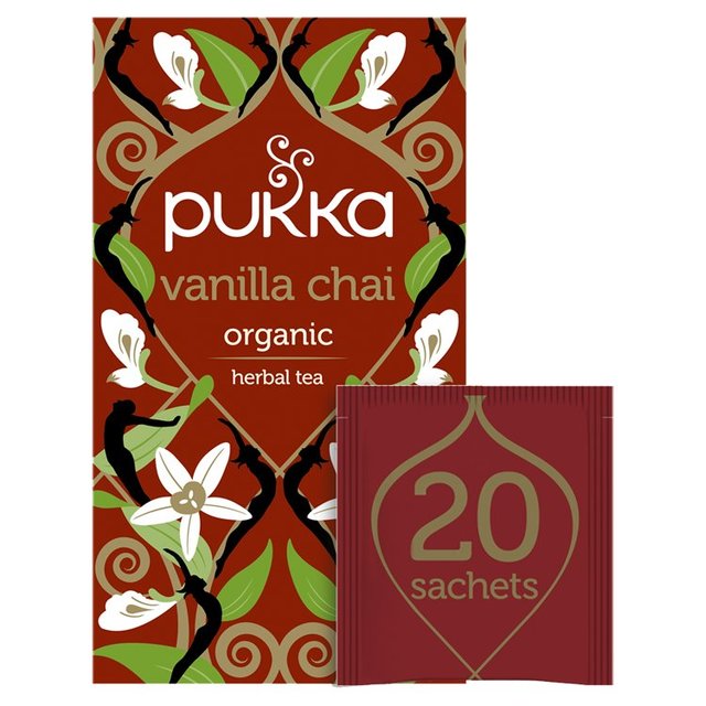 Pukka Tea Organic Vanilla Chai Tea Bags, 20 Per Pack