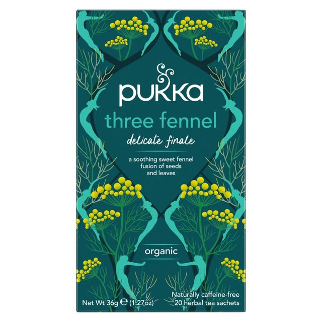 Pukka Tea Organic Three Fennel Tea Bags, 20 Per Pack