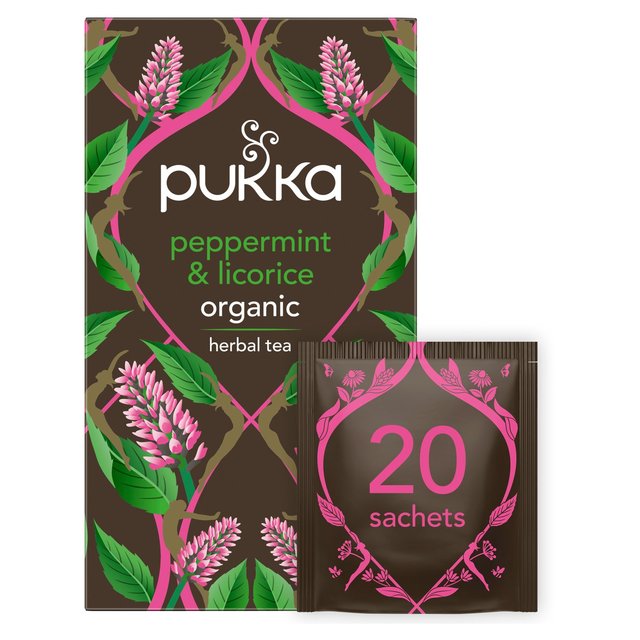 Pukka Tea Peppermint & Licorice Tea Bags, 20 Per Pack