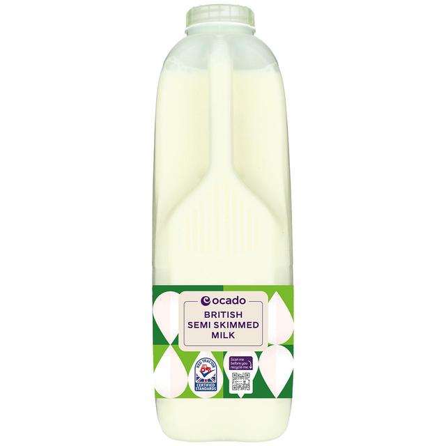 Ocado British Semi Skimmed Milk, 1.136l
