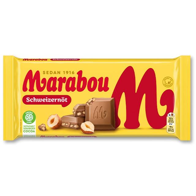 Marabou Schweizernöt Milk Chocolate With Hazelnuts, 200g
