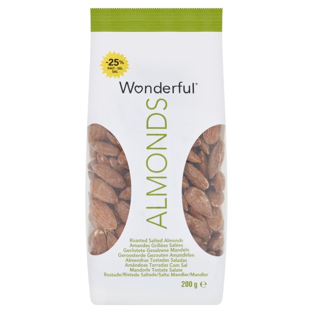 Wonderful Nuts & Fruit Wonderful Almonds Roasted & Salted, 200g