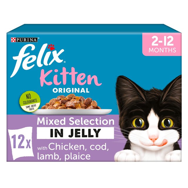 Felix Kitten Cat Food Mixed Selection in Jelly, 12 x 100g