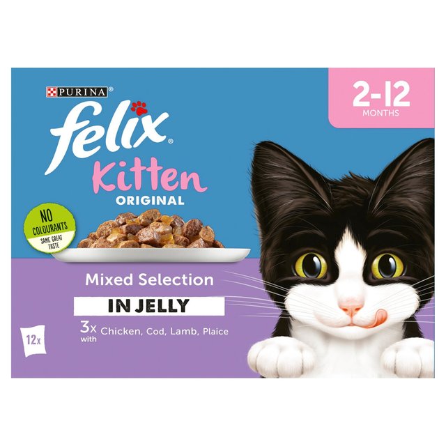 Felix Kitten Cat Food Mixed Selection in Jelly 12 x 100g | Ocado