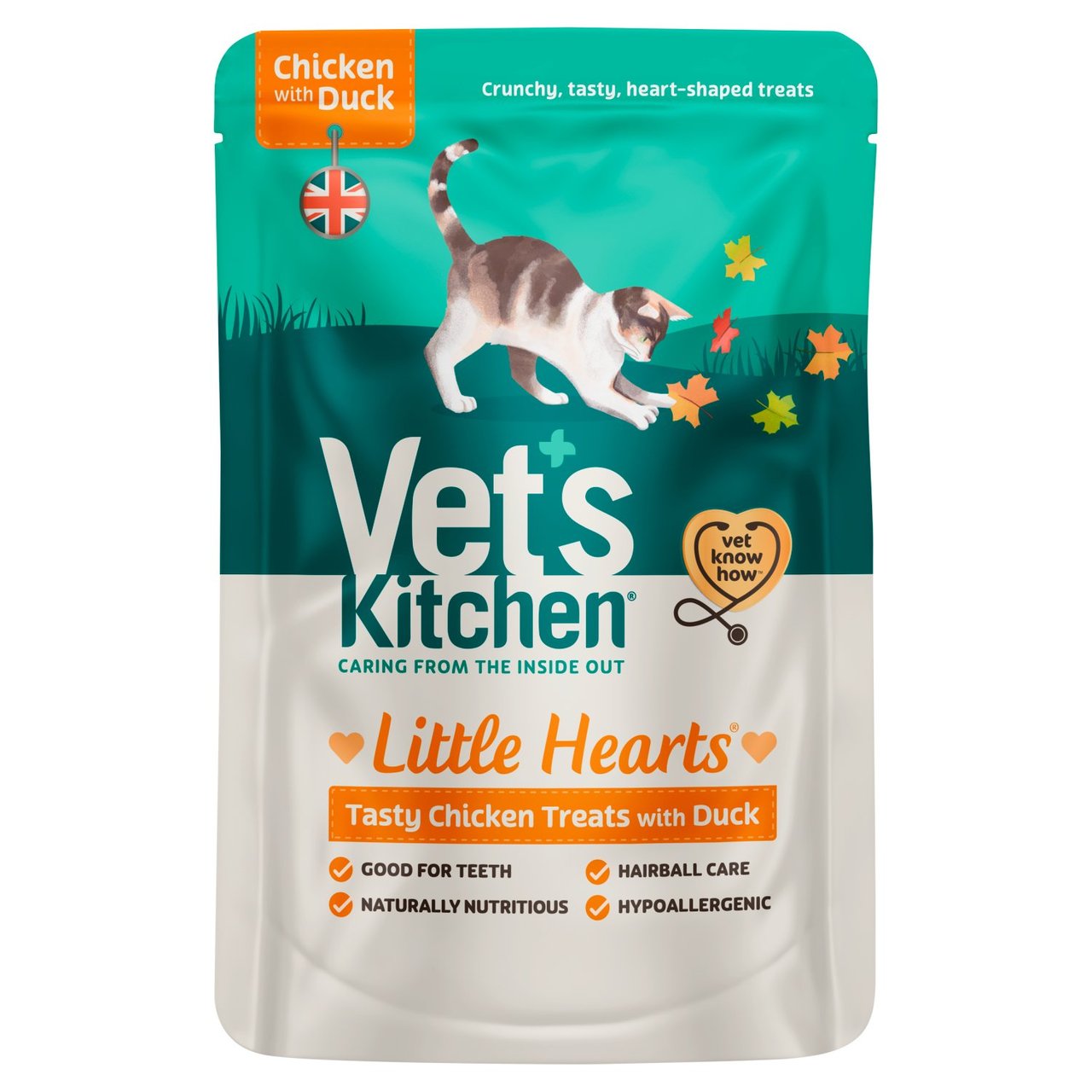 An image of Vet's Kitchen Little Hearts Crunchy Chicken & Duck Cat Treats