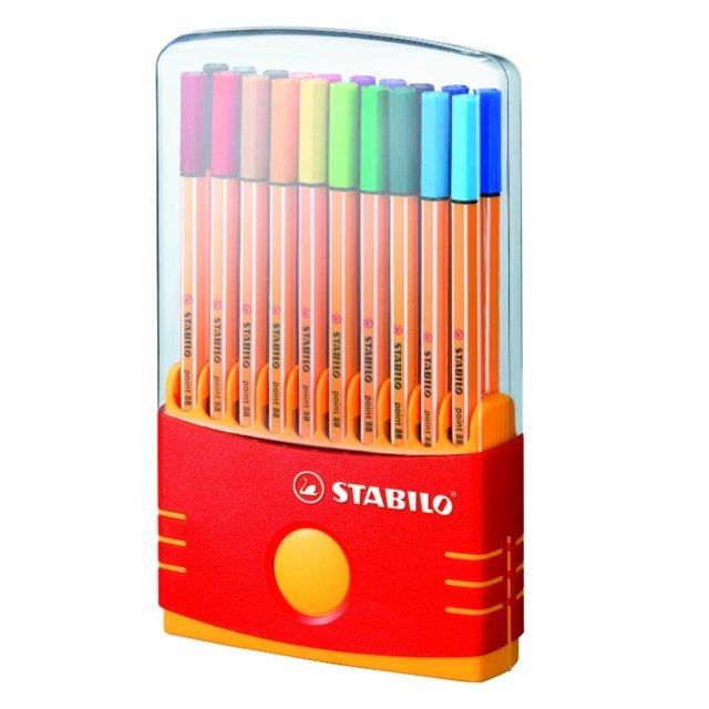 Stabilo Point 88 Fineliner Colorparade of 20 Assorted Colours, 20 Per Pack