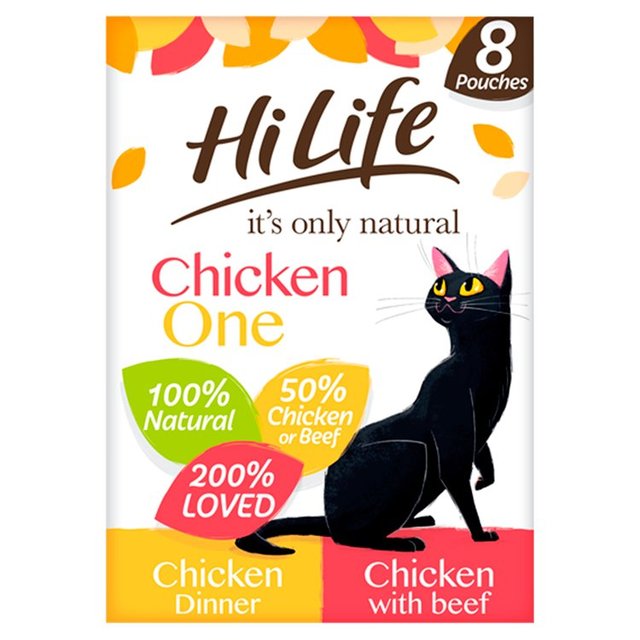 HiLife It’s Only Natural Cat Food The Chicken One In Jelly, 8 x 70g