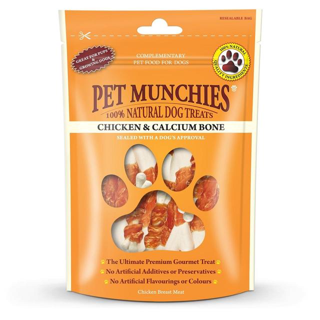 Pet Munchies 100% Natural Chicken & Calcium Bone Dog Treats, 100g