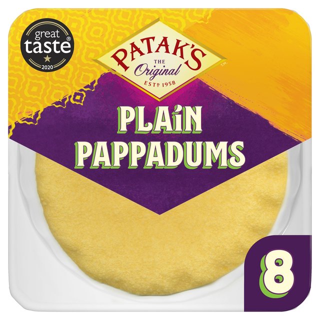 Patak’s Plain Pappadums, 8 Per Pack