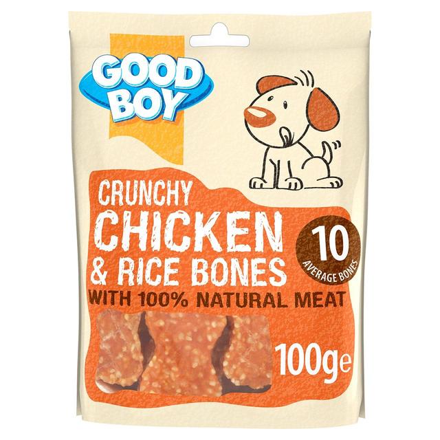Good Boy Crunchy Chicken & Rice Bone Dog Treats, 100g