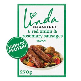 Linda McCartney 6 Vegetarian Sausages with Red Onion & Rosemary Frozen 270g