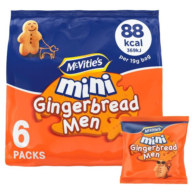 McVitie’s Mini Gingerbread Men Multipack Biscuits, 6 x 25g