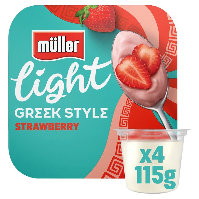 Muller Light Greek Style Strawberry Yogurt, 4 x 115g
