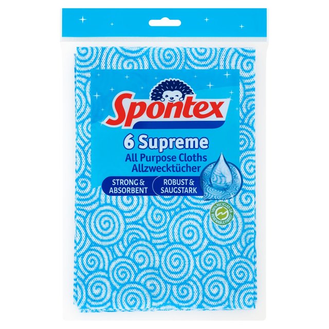 Spontex Supreme All Purpose Cloth, 6 per Pack